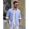 image:imageCOOFANDY Mens Oxford Shirts Long Sleeve Button Down Shirt Casual Untucked Shirts for MenLight Blue