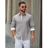 image:imageCOOFANDY Mens Oxford Shirts Long Sleeve Button Down Shirt Casual Untucked Shirts for MenLight Gray