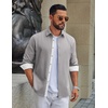 image:imageCOOFANDY Mens Oxford Shirts Long Sleeve Button Down Shirt Casual Untucked Shirts for MenLight Gray
