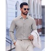 image:imageCOOFANDY Mens Oxford Shirts Long Sleeve Button Down Shirt Casual Untucked Shirts for MenLight Gray