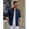 image:imageCOOFANDY Mens Oxford Shirts Long Sleeve Button Down Shirt Casual Untucked Shirts for MenNavy Blue