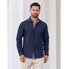 image:imageCOOFANDY Mens Oxford Shirts Long Sleeve Button Down Shirt Casual Untucked Shirts for MenNavy Blue