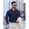 image:imageCOOFANDY Mens Oxford Shirts Long Sleeve Button Down Shirt Casual Untucked Shirts for MenNavy Blue