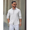 image:imageCOOFANDY Mens Oxford Shirts Long Sleeve Button Down Shirt Casual Untucked Shirts for MenWhite