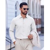 image:imageCOOFANDY Mens Oxford Shirts Long Sleeve Button Down Shirt Casual Untucked Shirts for MenWhite
