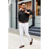 image:imageCOOFANDY Mens Polo Shirts 2025 Long Sleeve Casual Golf Shirts Light Weight Moisture Wicking Pullover ShirtsBlack