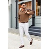 image:imageCOOFANDY Mens Polo Shirts 2025 Long Sleeve Casual Golf Shirts Light Weight Moisture Wicking Pullover ShirtsBrown