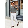 image:imageCOOFANDY Mens Polo Shirts 2025 Long Sleeve Casual Golf Shirts Light Weight Moisture Wicking Pullover ShirtsDark Grey