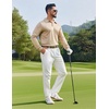 image:imageCOOFANDY Mens Polo Shirts 2025 Long Sleeve Casual Golf Shirts Light Weight Moisture Wicking Pullover ShirtsKhaki