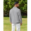 image:imageCOOFANDY Mens Polo Shirts 2025 Long Sleeve Casual Golf Shirts Light Weight Moisture Wicking Pullover ShirtsLight Grey