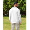 image:imageCOOFANDY Mens Polo Shirts 2025 Long Sleeve Casual Golf Shirts Light Weight Moisture Wicking Pullover ShirtsWhite