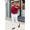 image:imageCOOFANDY Mens Polo Shirts 2025 Long Sleeve Casual Golf Shirts Light Weight Moisture Wicking Pullover ShirtsWine Red
