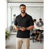 image:imageCOOFANDY Mens Polo Shirts Short Sleeve Quick Dry Performance Golf Polos Tactical Work Shirts with Pen Pocket01black