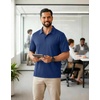 image:imageCOOFANDY Mens Polo Shirts Short Sleeve Quick Dry Performance Golf Polos Tactical Work Shirts with Pen PocketBlue