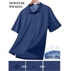 image:imageCOOFANDY Mens Polo Shirts Short Sleeve Quick Dry Performance Golf Polos Tactical Work Shirts with Pen PocketBlue