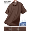 image:imageCOOFANDY Mens Polo Shirts Short Sleeve Quick Dry Performance Golf Polos Tactical Work Shirts with Pen PocketBrown