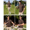 image:imageCOOFANDY Mens Polo Shirts Short Sleeve Quick Dry Performance Golf Polos Tactical Work Shirts with Pen PocketBrown