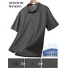 image:imageCOOFANDY Mens Polo Shirts Short Sleeve Quick Dry Performance Golf Polos Tactical Work Shirts with Pen PocketDark Grey