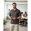 image:imageCOOFANDY Mens Polo Shirts Short Sleeve Quick Dry Performance Golf Polos Tactical Work Shirts with Pen PocketDark Grey