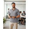 image:imageCOOFANDY Mens Polo Shirts Short Sleeve Quick Dry Performance Golf Polos Tactical Work Shirts with Pen PocketLight Grey