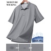 image:imageCOOFANDY Mens Polo Shirts Short Sleeve Quick Dry Performance Golf Polos Tactical Work Shirts with Pen PocketLight Grey