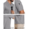 image:imageCOOFANDY Mens Polo Shirts Short Sleeve Quick Dry Performance Golf Polos Tactical Work Shirts with Pen PocketLight Grey