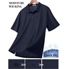 image:imageCOOFANDY Mens Polo Shirts Short Sleeve Quick Dry Performance Golf Polos Tactical Work Shirts with Pen PocketNavy Blue