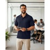 image:imageCOOFANDY Mens Polo Shirts Short Sleeve Quick Dry Performance Golf Polos Tactical Work Shirts with Pen PocketNavy Blue