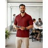 image:imageCOOFANDY Mens Polo Shirts Short Sleeve Quick Dry Performance Golf Polos Tactical Work Shirts with Pen PocketRed