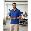 image:imageCOOFANDY Mens Polo Shirts Short Sleeve Quick Dry Performance Golf Polos Tactical Work Shirts with Pen PocketRoyal Blue