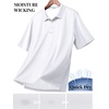image:imageCOOFANDY Mens Polo Shirts Short Sleeve Quick Dry Performance Golf Polos Tactical Work Shirts with Pen PocketWhite