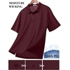 image:imageCOOFANDY Mens Polo Shirts Short Sleeve Quick Dry Performance Golf Polos Tactical Work Shirts with Pen PocketWine Red