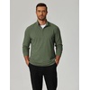 image:imageCOOFANDY Mens Quarter Zip Pullover Lightweight Mock Neck Sweatshirt Casual Long Sleeve Polo ShirtsArmy Green