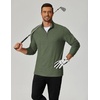 image:imageCOOFANDY Mens Quarter Zip Pullover Lightweight Mock Neck Sweatshirt Casual Long Sleeve Polo ShirtsArmy Green