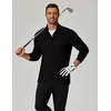 image:imageCOOFANDY Mens Quarter Zip Pullover Lightweight Mock Neck Sweatshirt Casual Long Sleeve Polo ShirtsBlack