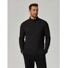 image:imageCOOFANDY Mens Quarter Zip Pullover Lightweight Mock Neck Sweatshirt Casual Long Sleeve Polo ShirtsBlack