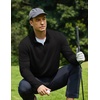 image:imageCOOFANDY Mens Quarter Zip Pullover Lightweight Mock Neck Sweatshirt Casual Long Sleeve Polo ShirtsBlack