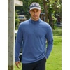 image:imageCOOFANDY Mens Quarter Zip Pullover Lightweight Mock Neck Sweatshirt Casual Long Sleeve Polo ShirtsBlue