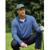 image:imageCOOFANDY Mens Quarter Zip Pullover Lightweight Mock Neck Sweatshirt Casual Long Sleeve Polo ShirtsBlue