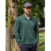 image:imageCOOFANDY Mens Quarter Zip Pullover Lightweight Mock Neck Sweatshirt Casual Long Sleeve Polo ShirtsGreen