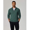 image:imageCOOFANDY Mens Quarter Zip Pullover Lightweight Mock Neck Sweatshirt Casual Long Sleeve Polo ShirtsGreen