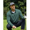 image:imageCOOFANDY Mens Quarter Zip Pullover Lightweight Mock Neck Sweatshirt Casual Long Sleeve Polo ShirtsGreen