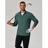 image:imageCOOFANDY Mens Quarter Zip Pullover Lightweight Mock Neck Sweatshirt Casual Long Sleeve Polo ShirtsGreen