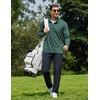 image:imageCOOFANDY Mens Quarter Zip Pullover Lightweight Mock Neck Sweatshirt Casual Long Sleeve Polo ShirtsGreen