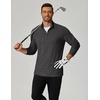 image:imageCOOFANDY Mens Quarter Zip Pullover Lightweight Mock Neck Sweatshirt Casual Long Sleeve Polo ShirtsGrey