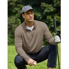 image:imageCOOFANDY Mens Quarter Zip Pullover Lightweight Mock Neck Sweatshirt Casual Long Sleeve Polo ShirtsKhaki