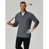 image:imageCOOFANDY Mens Quarter Zip Pullover Lightweight Mock Neck Sweatshirt Casual Long Sleeve Polo ShirtsLight Grey