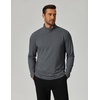 image:imageCOOFANDY Mens Quarter Zip Pullover Lightweight Mock Neck Sweatshirt Casual Long Sleeve Polo ShirtsLight Grey