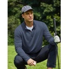 image:imageCOOFANDY Mens Quarter Zip Pullover Lightweight Mock Neck Sweatshirt Casual Long Sleeve Polo ShirtsMidnight Blue