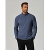 image:imageCOOFANDY Mens Quarter Zip Pullover Lightweight Mock Neck Sweatshirt Casual Long Sleeve Polo ShirtsMidnight Blue